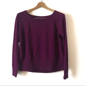 Lou & Grey pop over cardigan sweater purple small